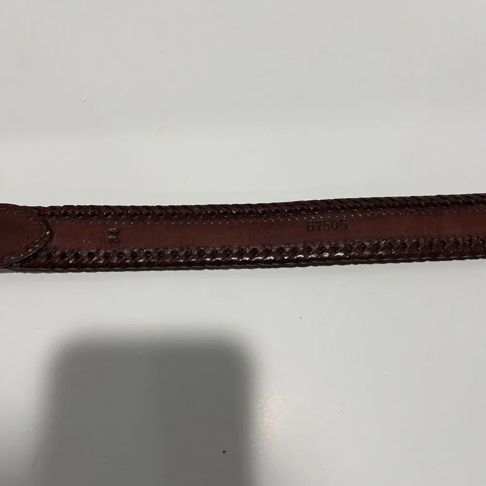 Vintage 90s Colorful Striped Leather Belt 38